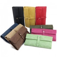 Vintage Women's Clutch Wallet With Solid Color and Suede Design